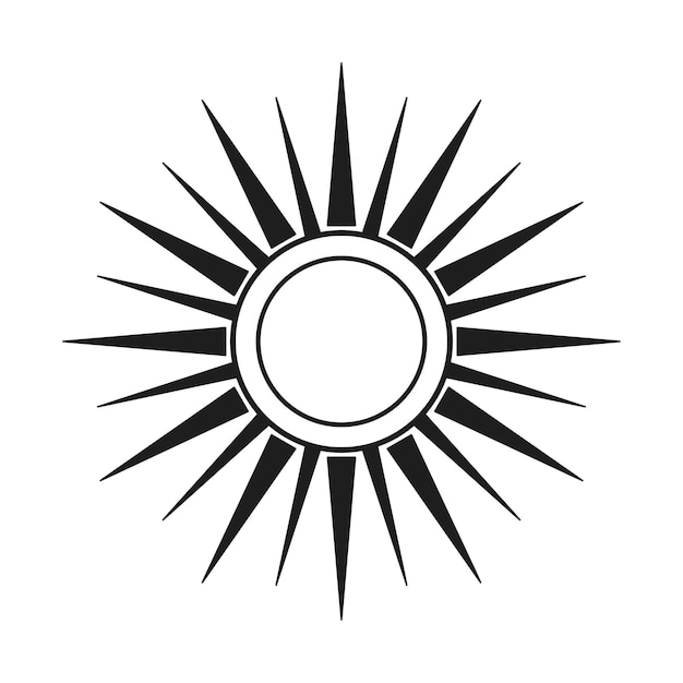 Estilo de icono vectorial de diseño de línea de sol