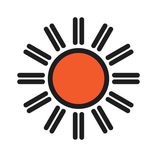 Estilo de icono vectorial de diseño minimalista del sol