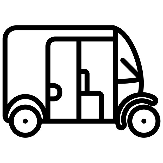 Estilo del icono vectorial del rickshaw