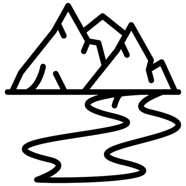 Estilo de icono vectorial del río