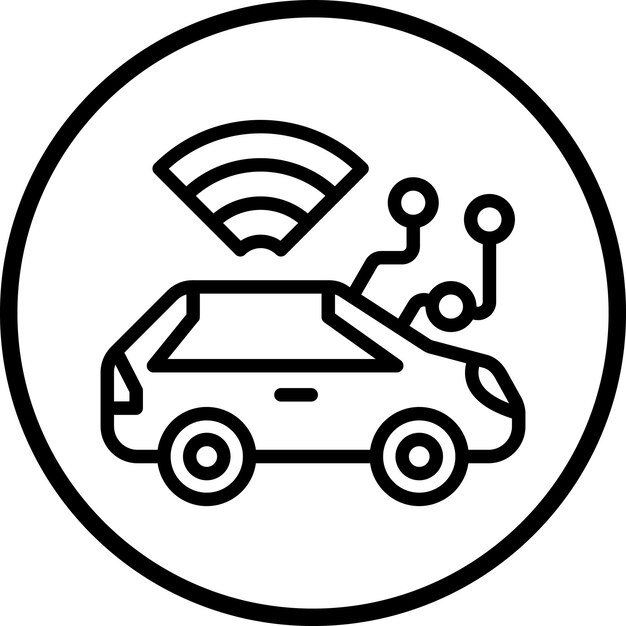 Estilo del icono del vehículo autónomo de diseño vectorial