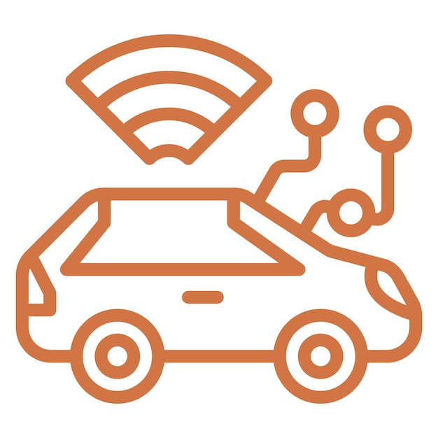 Estilo del icono del vehículo autónomo de diseño vectorial