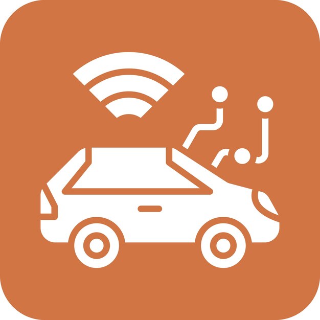 Estilo del icono del vehículo autónomo de diseño vectorial