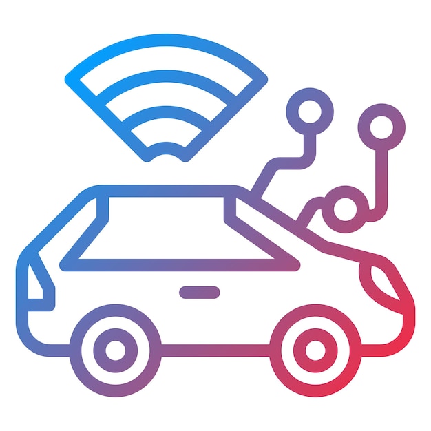 Estilo del icono del vehículo autónomo de diseño vectorial