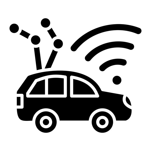 Estilo del icono del vehículo autónomo de diseño vectorial