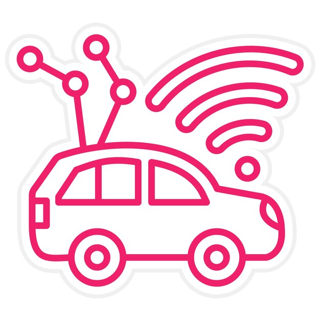 Estilo del icono del vehículo autónomo de diseño vectorial