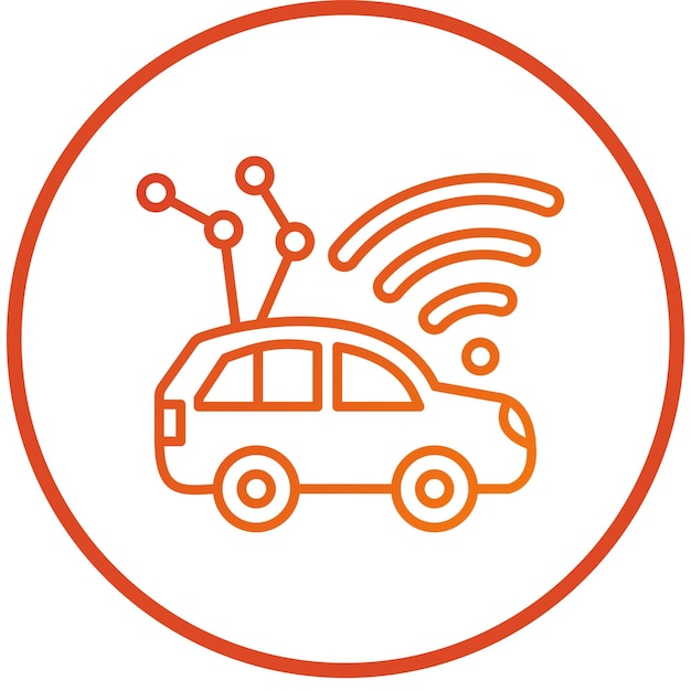 Estilo del icono del vehículo autónomo de diseño vectorial