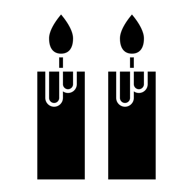 Estilo del icono de la vela de diseño vectorial