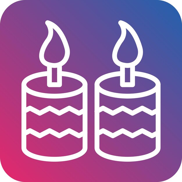 Estilo del icono de la vela de diseño vectorial