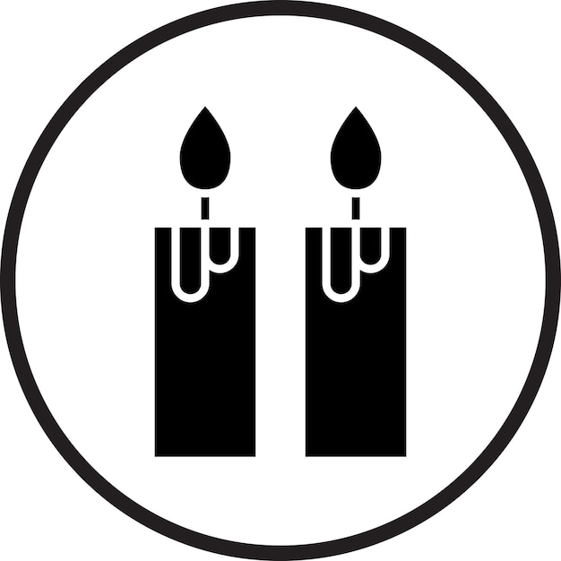 Estilo del icono de la vela de diseño vectorial