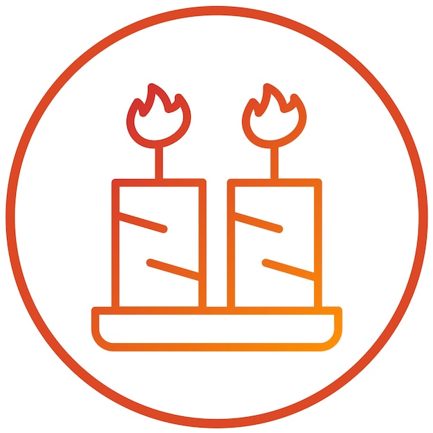 Estilo del icono de la vela de diseño vectorial