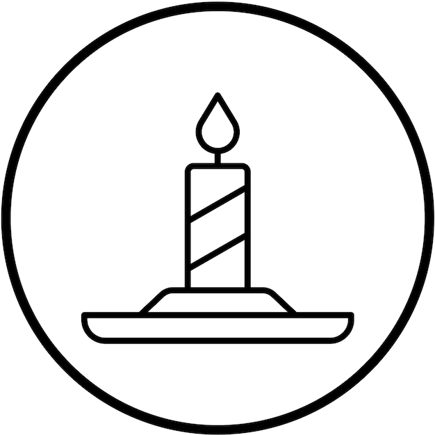 Estilo del icono de la vela de diseño vectorial