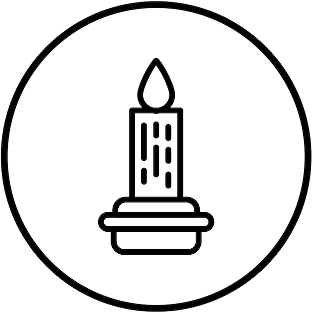 Estilo del icono de la vela perfumada de diseño vectorial