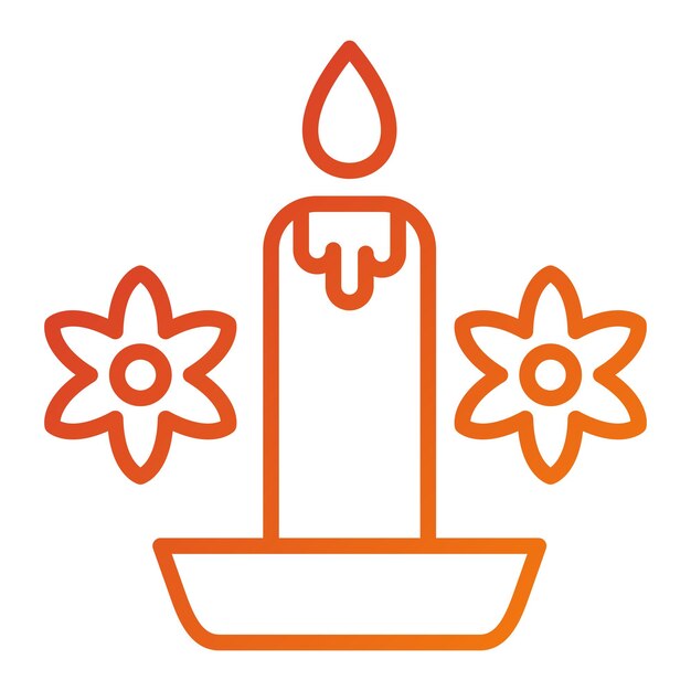 Estilo del icono de la vela perfumada de diseño vectorial