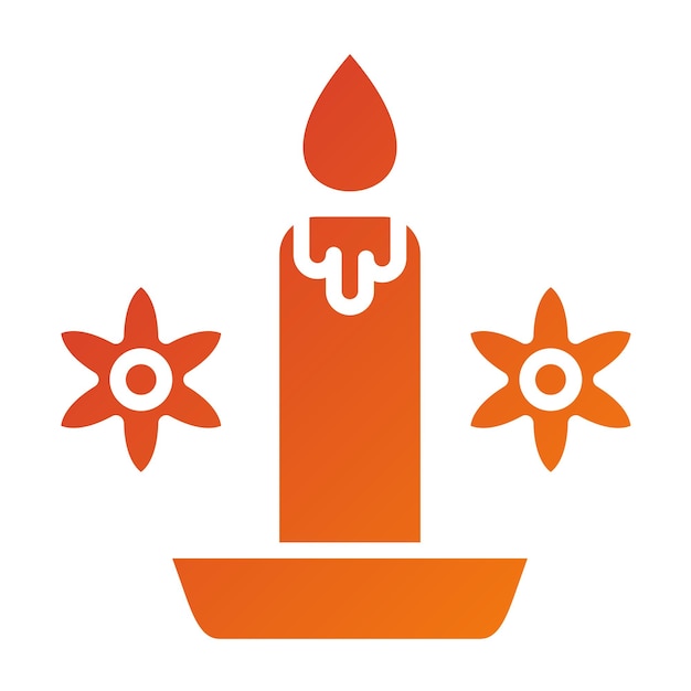 Estilo del icono de la vela perfumada de diseño vectorial