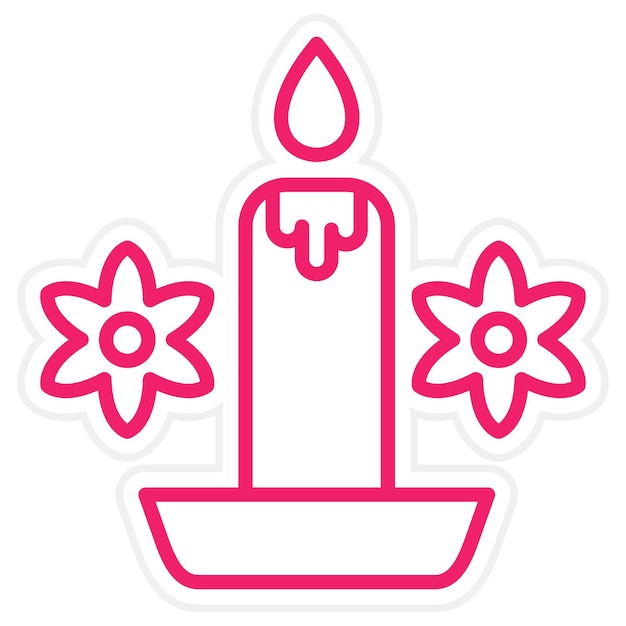 Estilo del icono de la vela perfumada de diseño vectorial