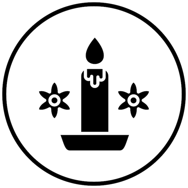 Estilo del icono de la vela perfumada de diseño vectorial