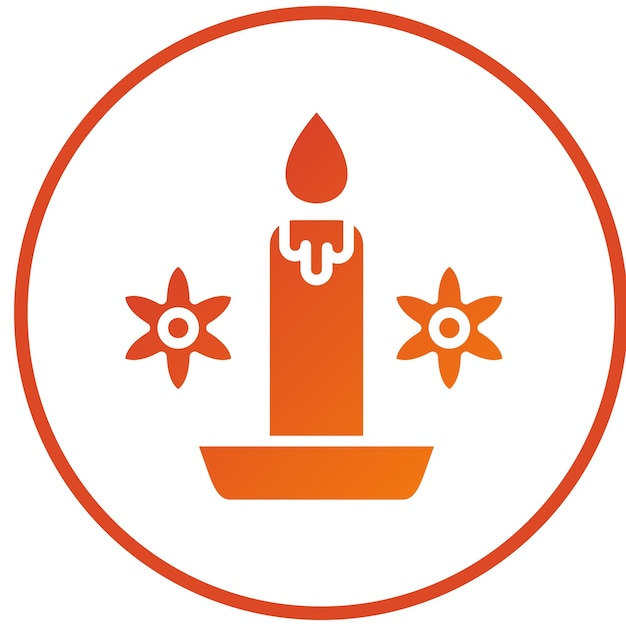 Estilo del icono de la vela perfumada de diseño vectorial