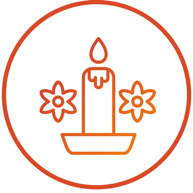 Estilo del icono de la vela perfumada de diseño vectorial