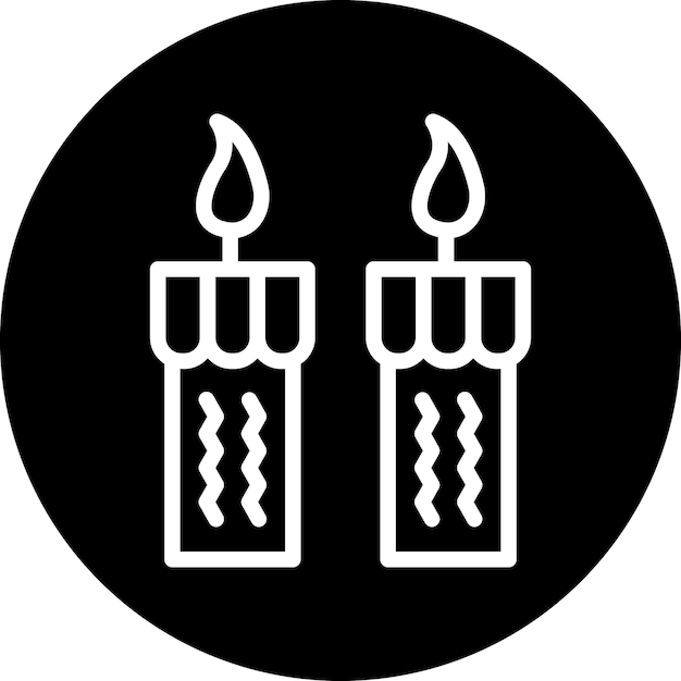 Estilo del icono de las velas de diseño vectorial