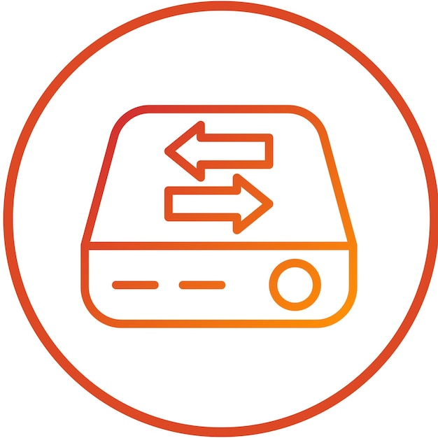 Estilo del icono de velocidad de transferencia de datos de diseño vectorial