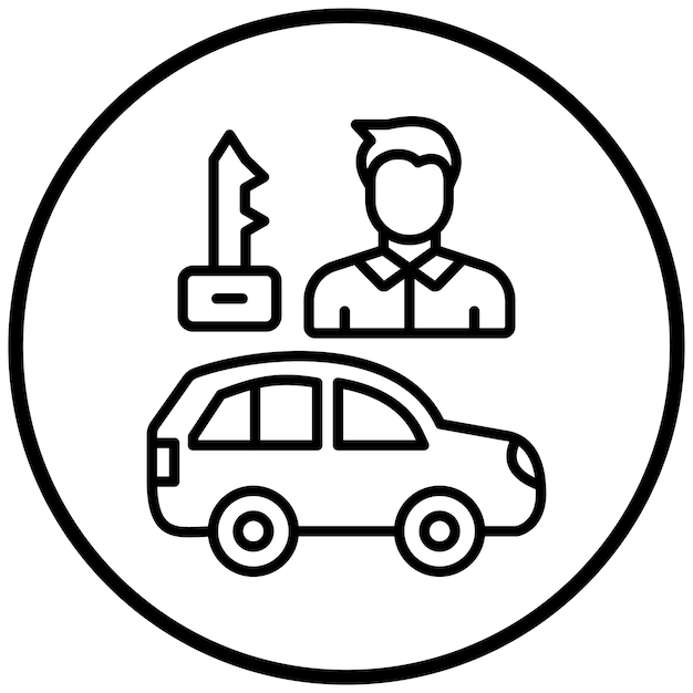 Vector estilo del icono del vendedor de coches