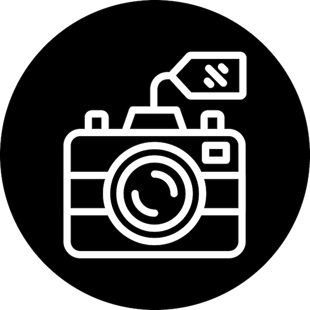 Estilo del icono de venta de la cámara de diseño vectorial