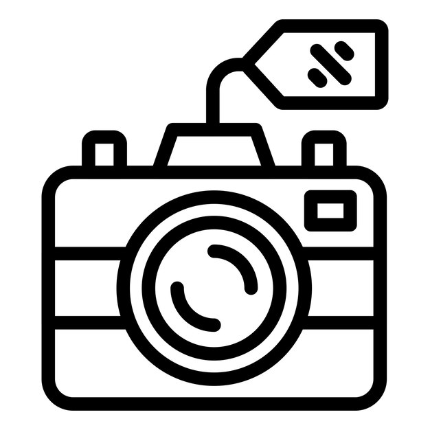 Estilo del icono de venta de la cámara de diseño vectorial