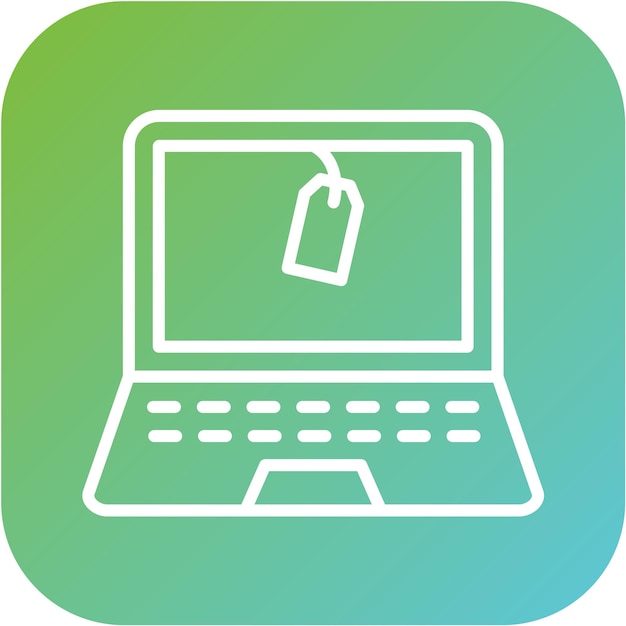 Estilo del icono de venta de la computadora portátil de diseño vectorial