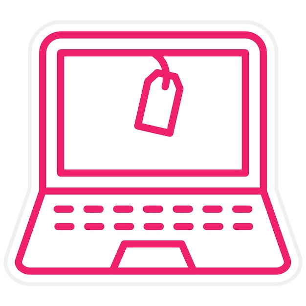 Estilo del icono de venta de la computadora portátil de diseño vectorial