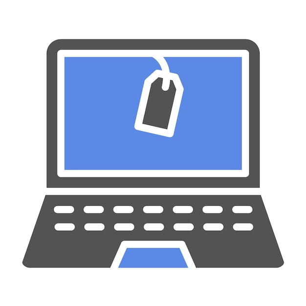 Estilo del icono de venta de la computadora portátil de diseño vectorial