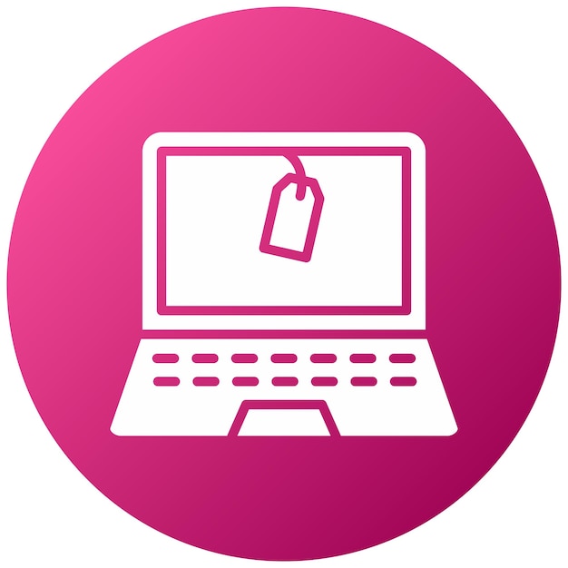 Estilo del icono de venta de la computadora portátil de diseño vectorial