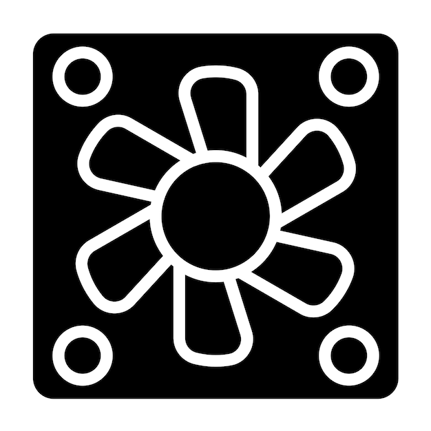Estilo del icono del ventilador del caso de diseño vectorial