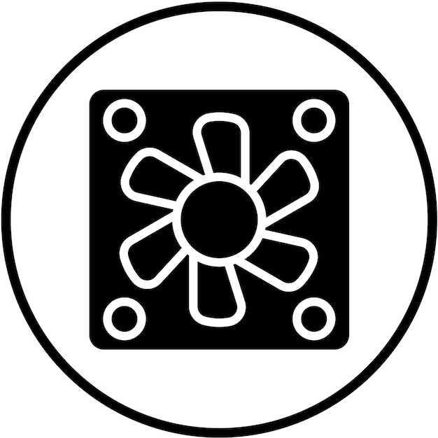 Estilo del icono del ventilador del caso de diseño vectorial