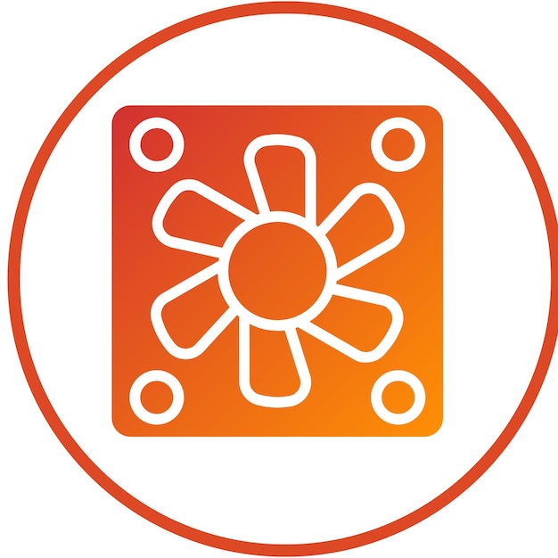 Estilo del icono del ventilador del caso de diseño vectorial