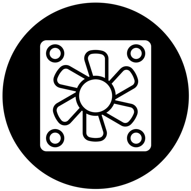 Estilo del icono del ventilador del caso de diseño vectorial