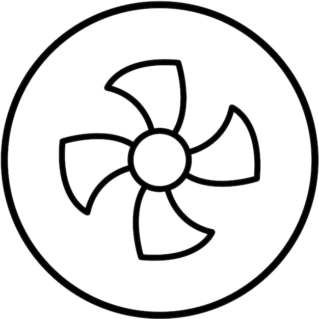 Estilo del icono del ventilador de diseño vectorial