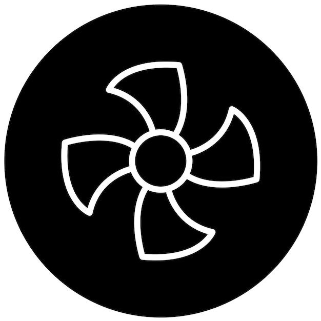 Estilo del icono del ventilador de diseño vectorial