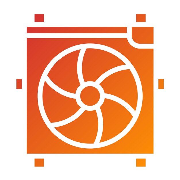 Estilo del icono del ventilador del radiador de diseño vectorial
