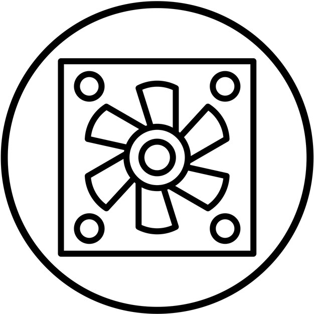 Estilo del icono del ventilador de refrigeración de diseño vectorial