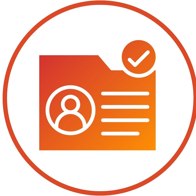 Estilo del icono de verificación de identidad del diseño vectorial