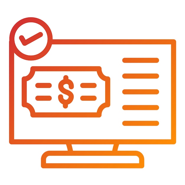 Estilo del icono de verificación de pago de diseño vectorial
