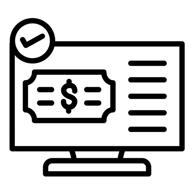 Estilo del icono de verificación de pago de diseño vectorial