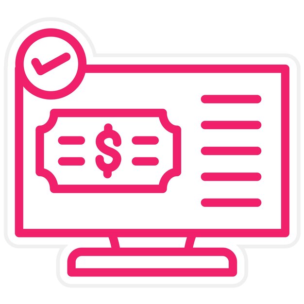 Estilo del icono de verificación de pago de diseño vectorial