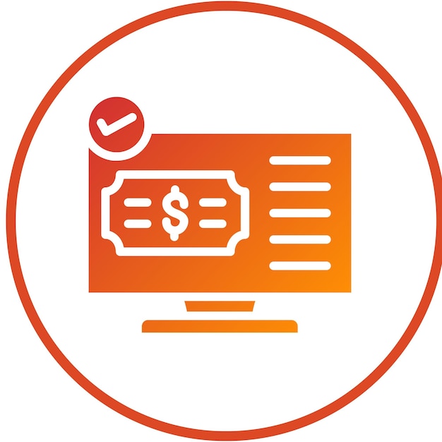 Estilo del icono de verificación de pago de diseño vectorial