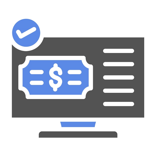 Estilo del icono de verificación de pago de diseño vectorial
