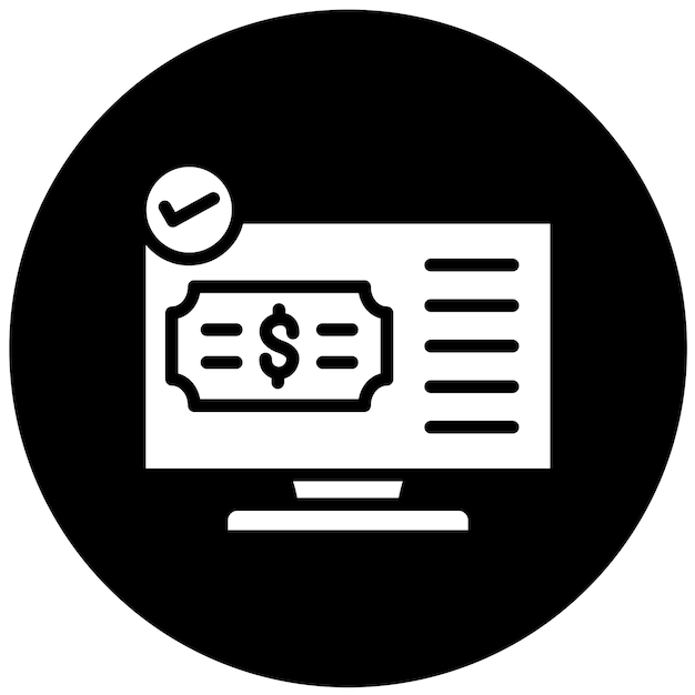 Estilo del icono de verificación de pago de diseño vectorial