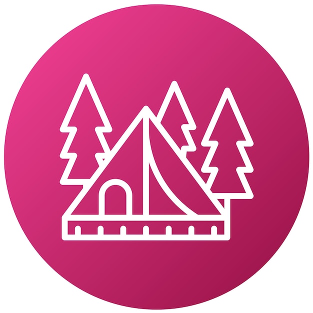 Estilo de icono de viaje de acampada de diseño vectorial
