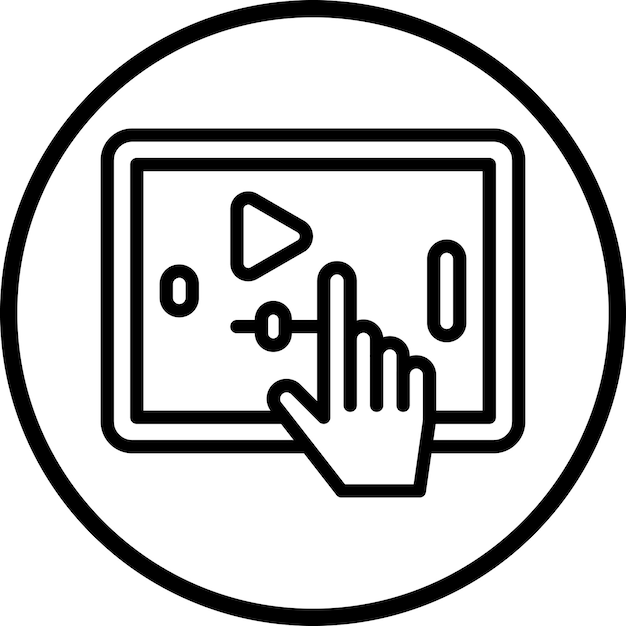 Vector estilo de icono de vídeo interactivo