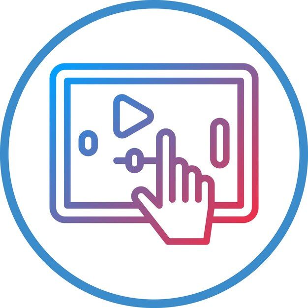 Vector estilo de icono de vídeo interactivo